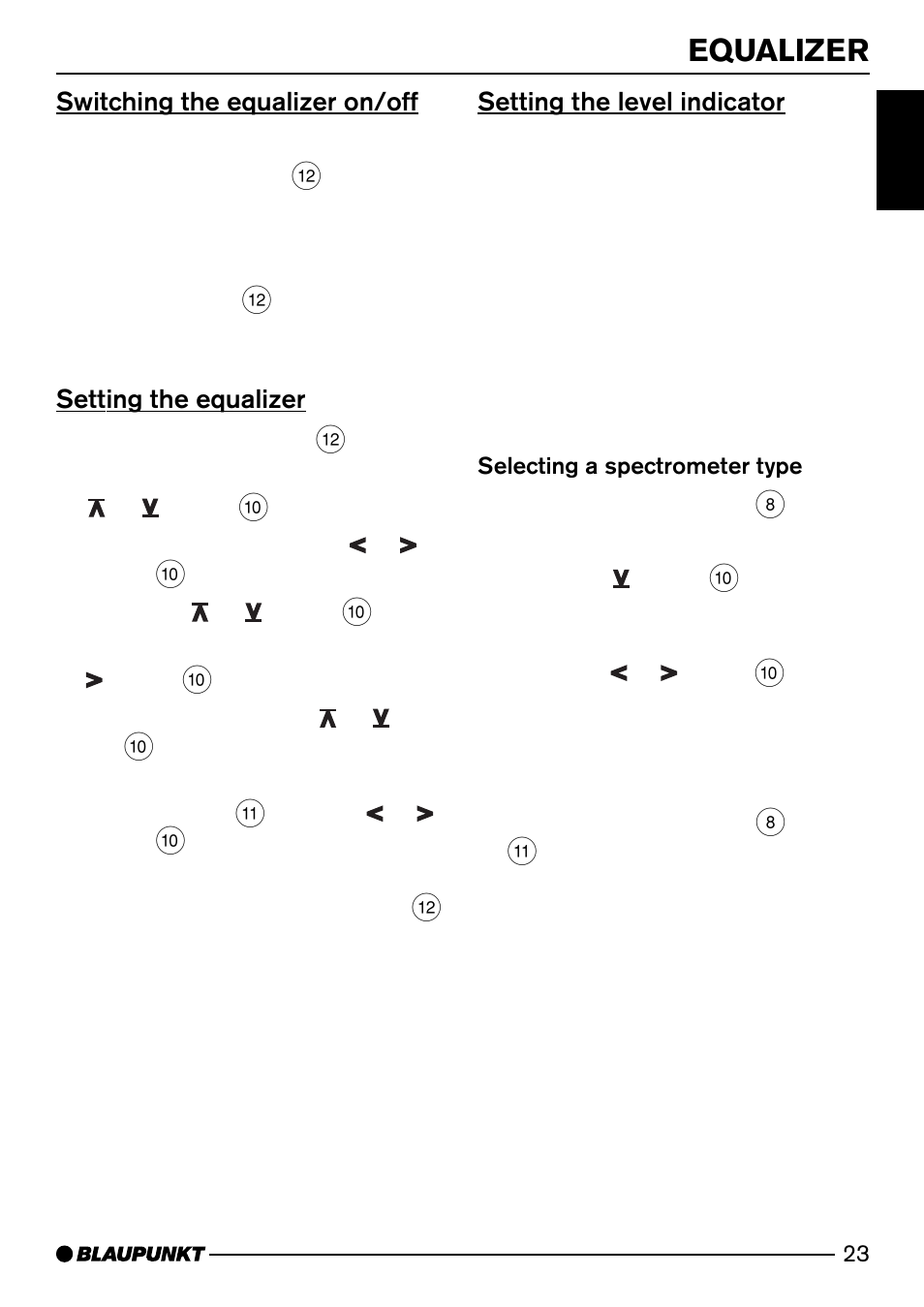 Equalizer | Blaupunkt HEIDELBERG CD51 User Manual | Page 23 / 27