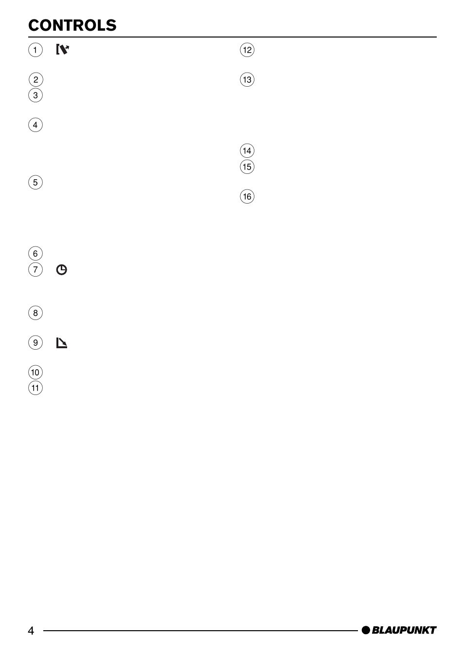 Controls | Blaupunkt HEIDELBERG CD51 User Manual | Page 4 / 27