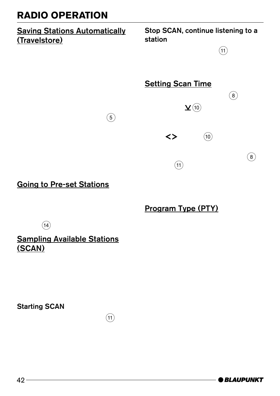Radio operation | Blaupunkt Acapulco CD51 User Manual | Page 12 / 30