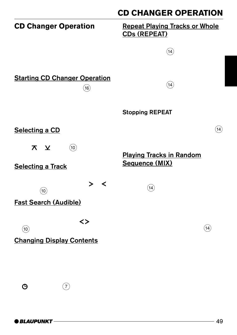 Cd changer operation | Blaupunkt Acapulco CD51 User Manual | Page 19 / 30