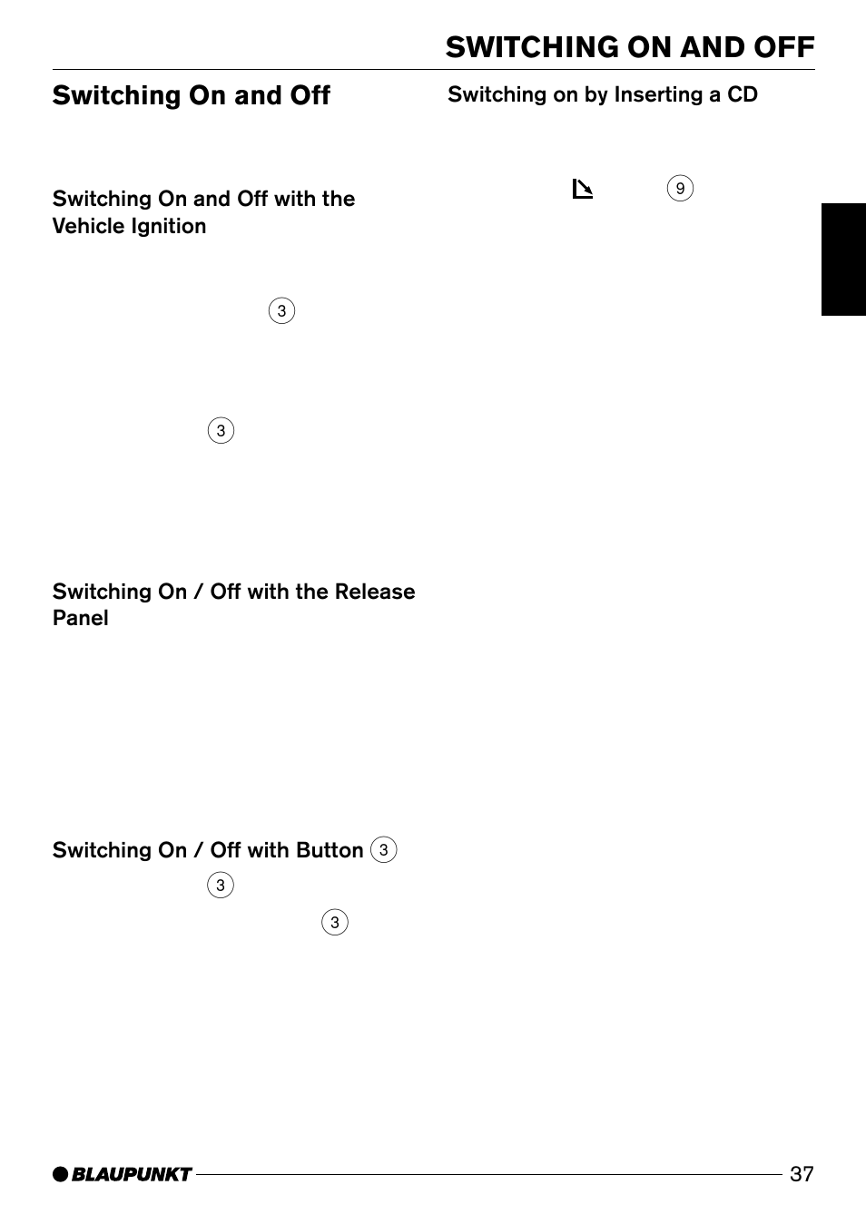 Switching on and off | Blaupunkt Acapulco CD51 User Manual | Page 7 / 30