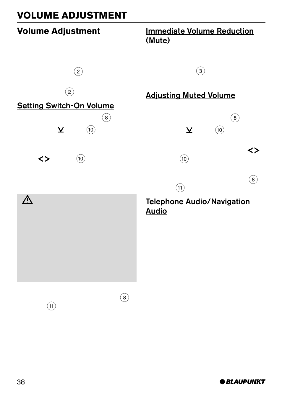 Volume adjustment | Blaupunkt Acapulco CD51 User Manual | Page 8 / 30