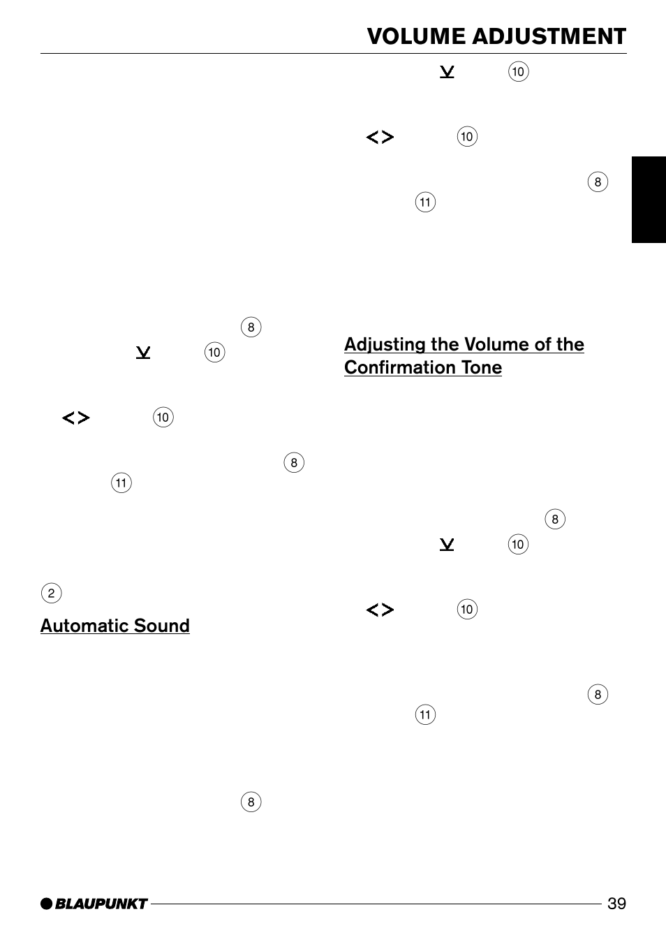 Volume adjustment | Blaupunkt Acapulco CD51 User Manual | Page 9 / 30