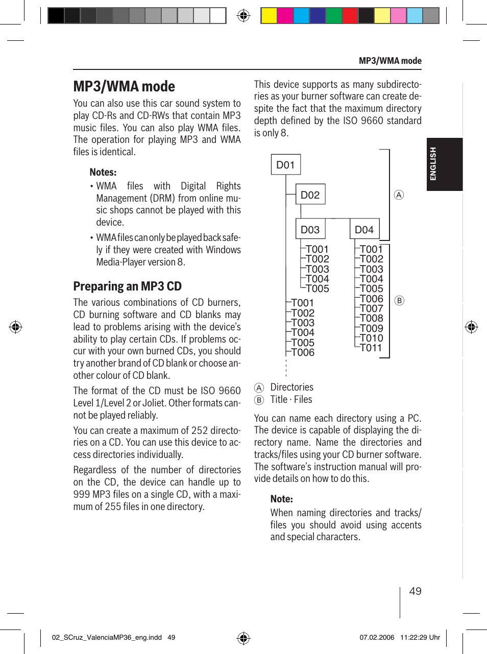 Mp3/wma mode, Preparing an mp3 cd | Blaupunkt SANTA CRUZ MP36 User Manual | Page 20 / 33