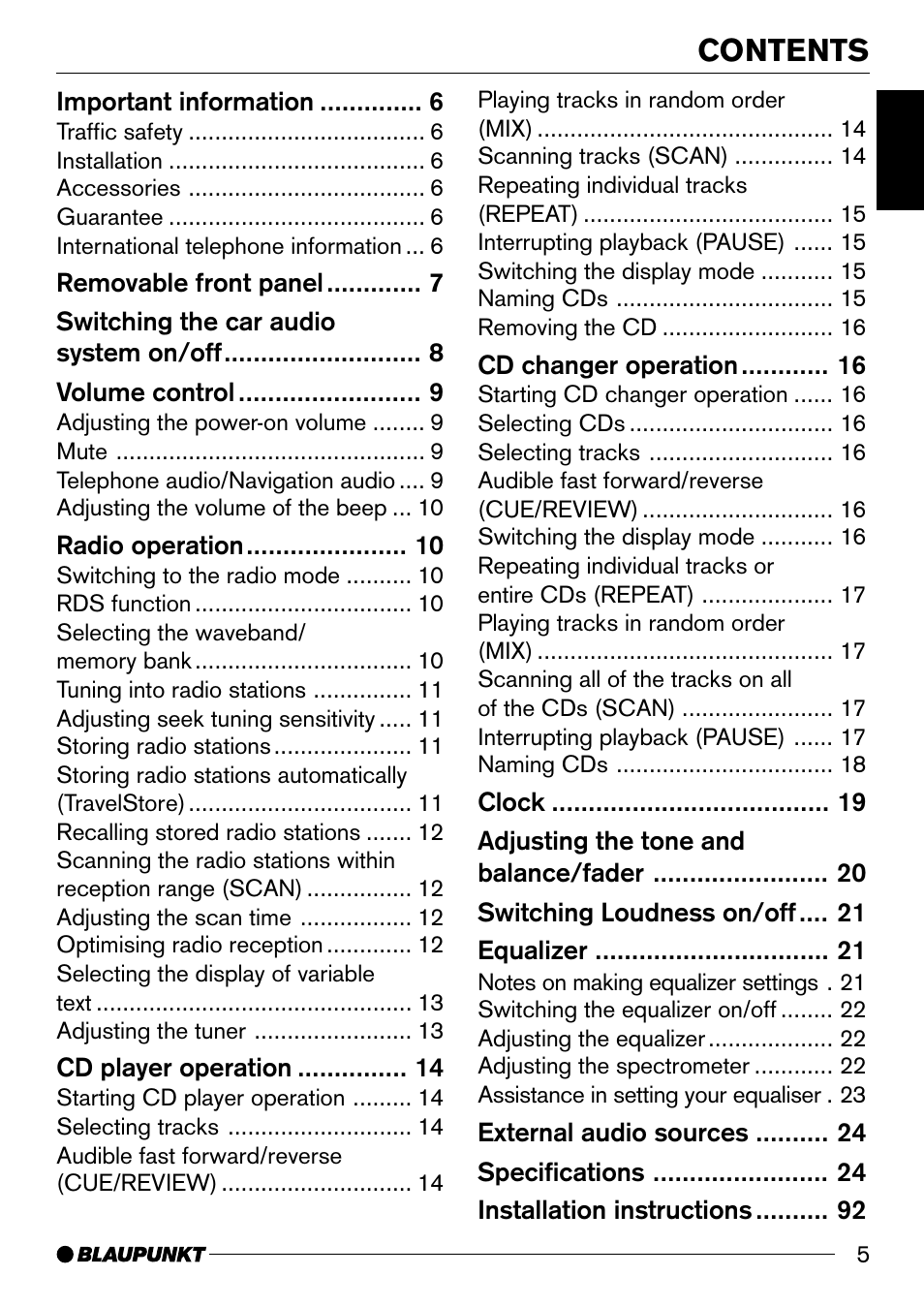 Blaupunkt CD50 User Manual | Page 4 / 30