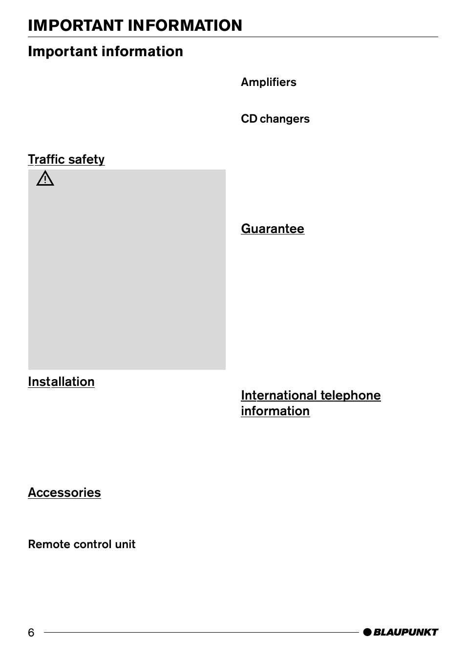 Important information | Blaupunkt CD50 User Manual | Page 5 / 30