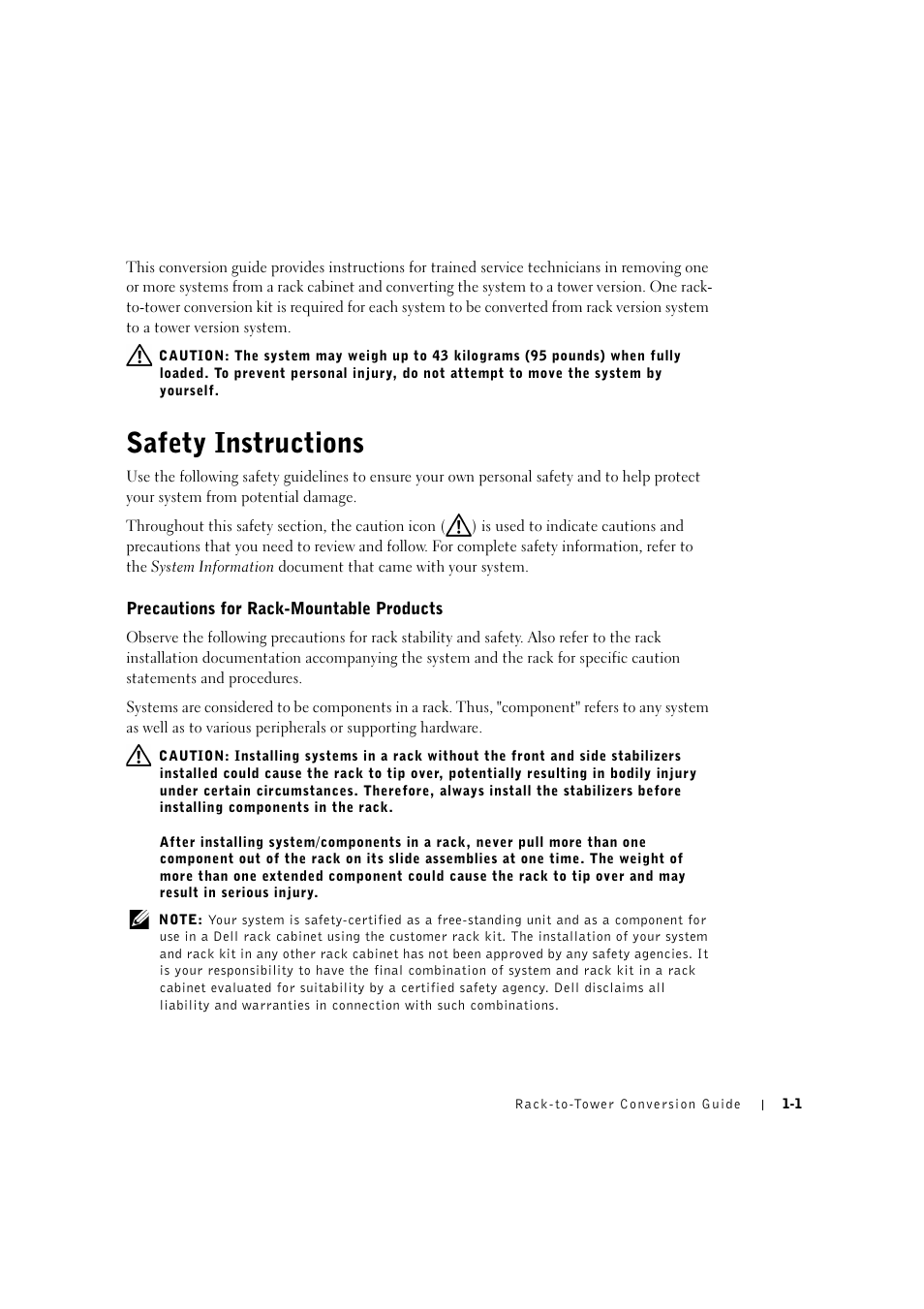 Safety instructions | Dell PowerEdge 2600 User Manual | Page 5 / 90
