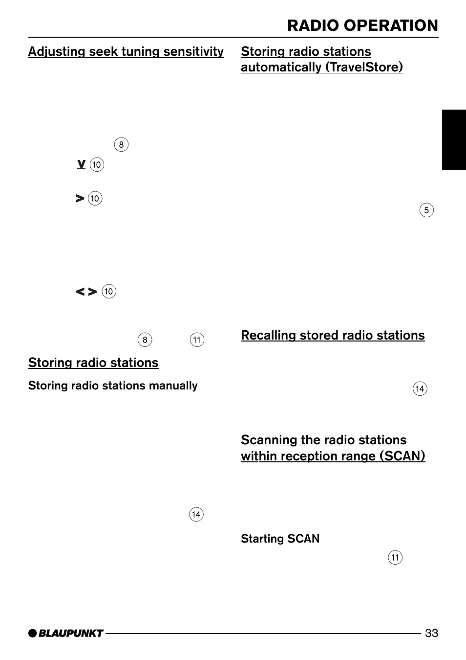 Radio operation | Blaupunkt DJ50 User Manual | Page 12 / 25