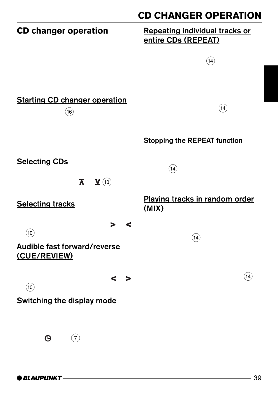 Cd changer operation | Blaupunkt DJ50 User Manual | Page 18 / 25