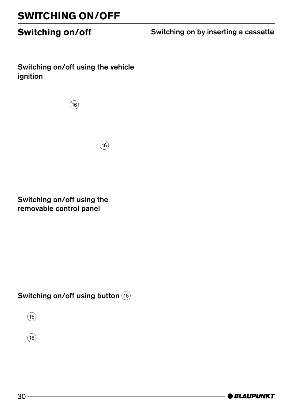 Switching on/off | Blaupunkt Canberra C31 User Manual | Page 8 / 26