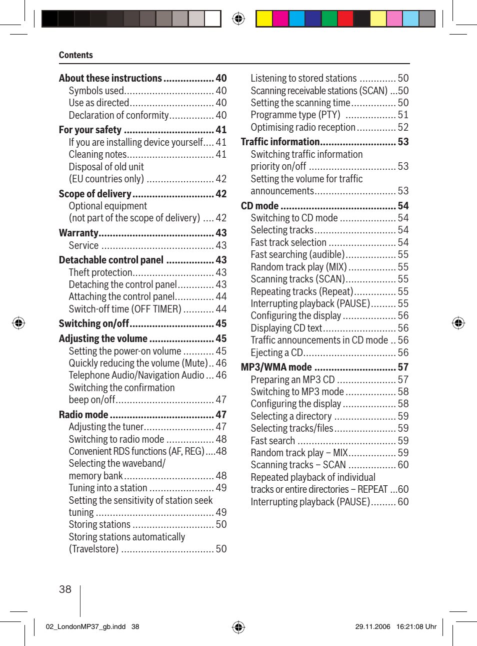 Blaupunkt LONDON MP37 7 647 553 310 User Manual | Page 4 / 38