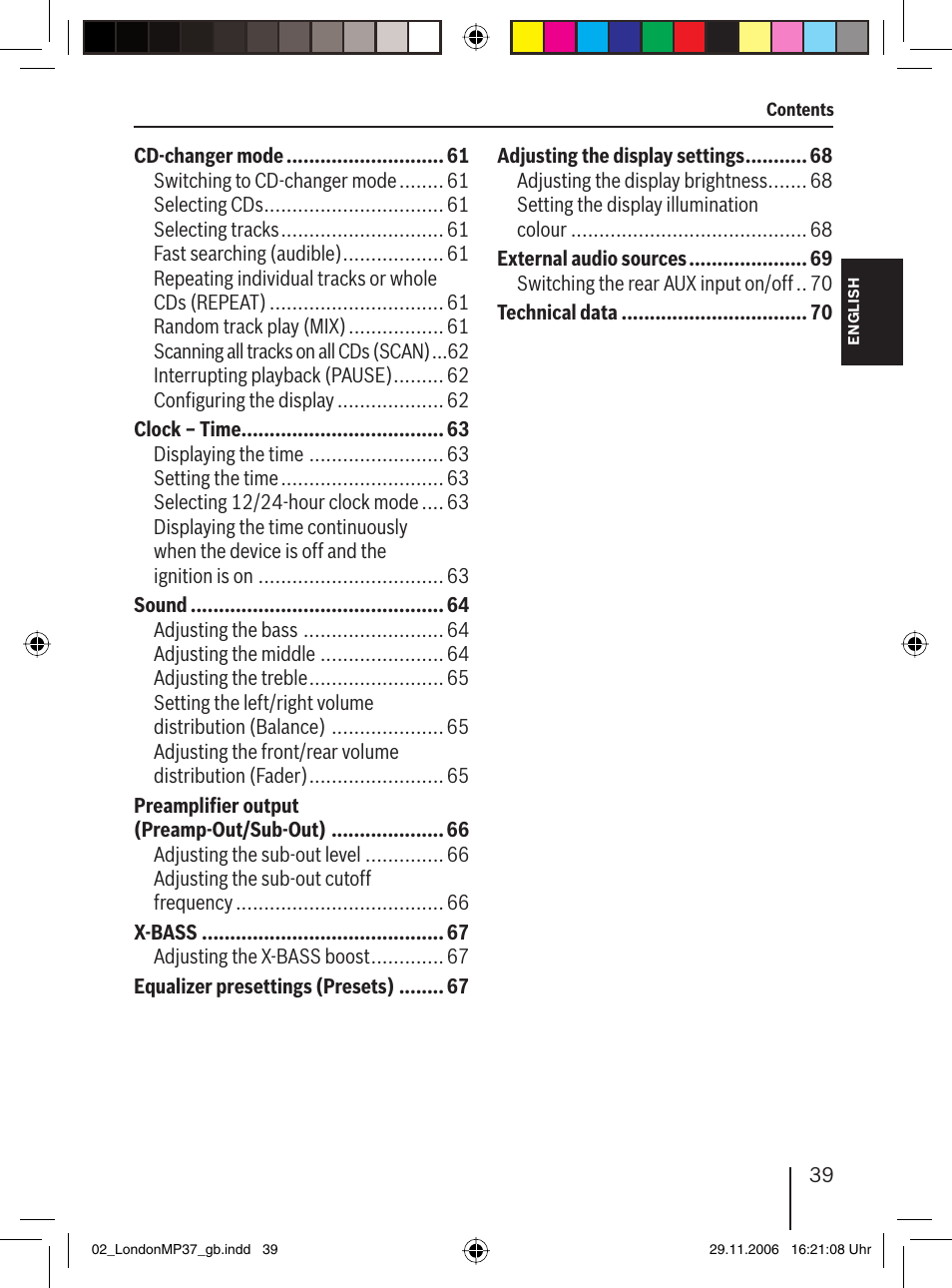 Blaupunkt LONDON MP37 7 647 553 310 User Manual | Page 5 / 38