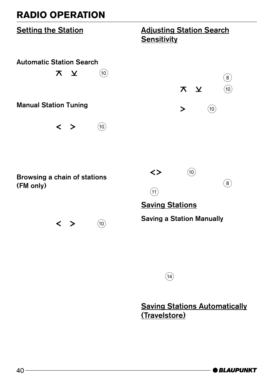 Radio operation | Blaupunkt Verona C51 User Manual | Page 11 / 30