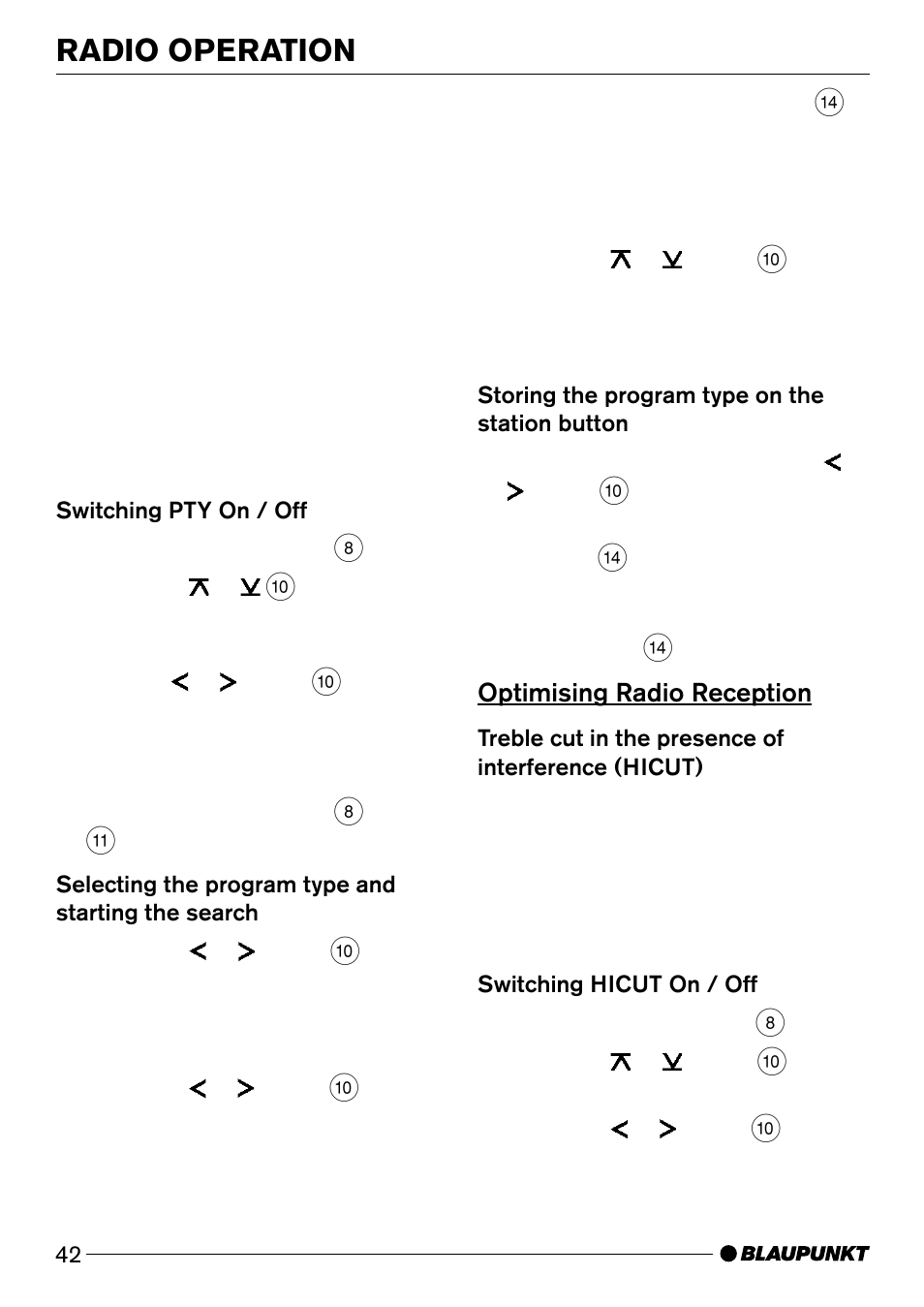 Radio operation | Blaupunkt Verona C51 User Manual | Page 13 / 30