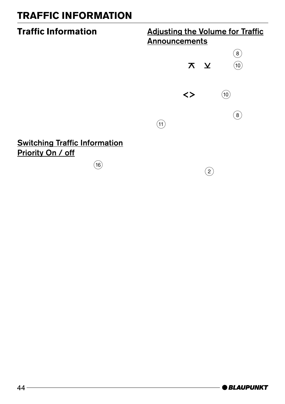 Traffic information | Blaupunkt Verona C51 User Manual | Page 15 / 30