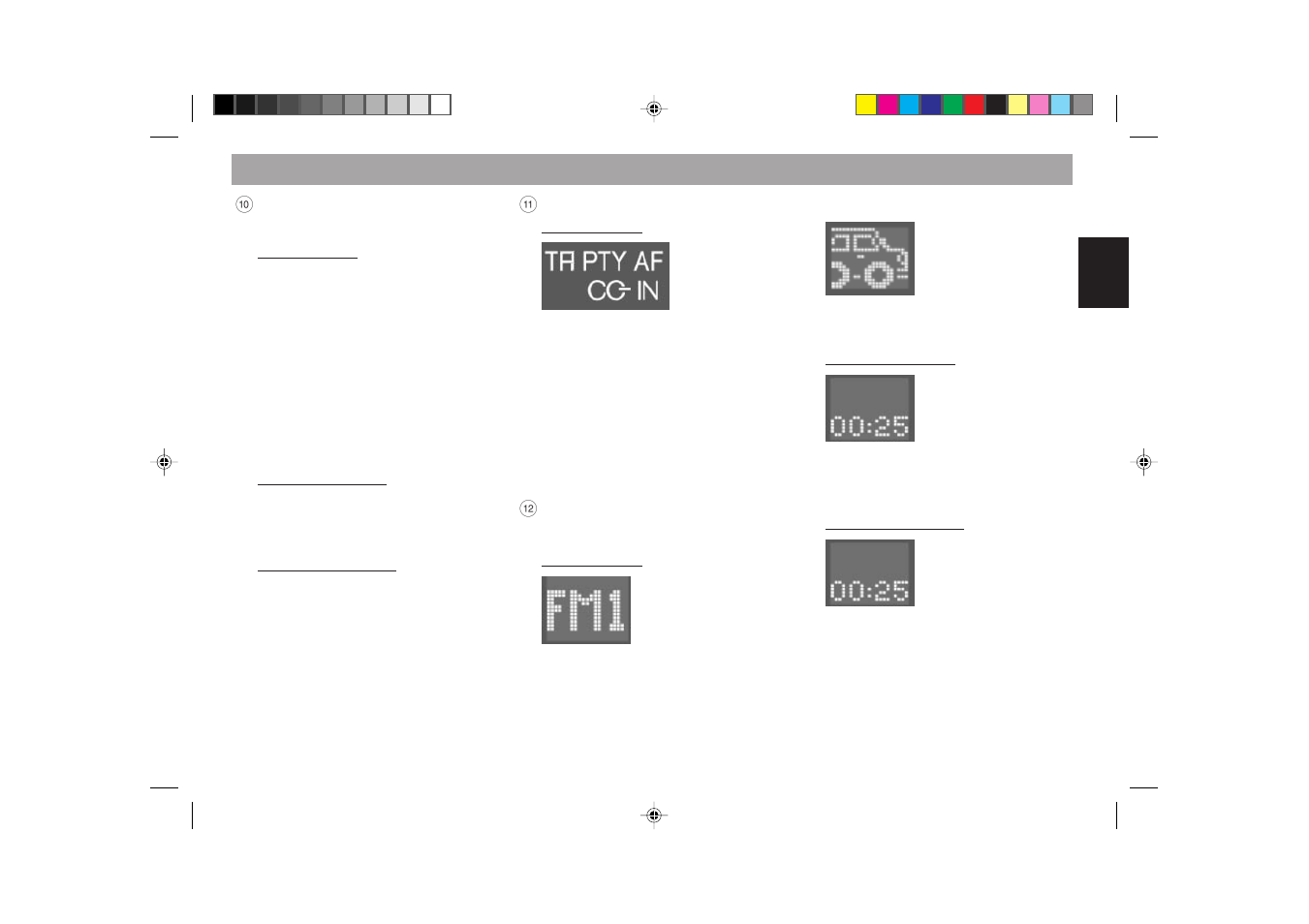 Quick reference | Blaupunkt FRANKFURT RCM 169 User Manual | Page 12 / 52