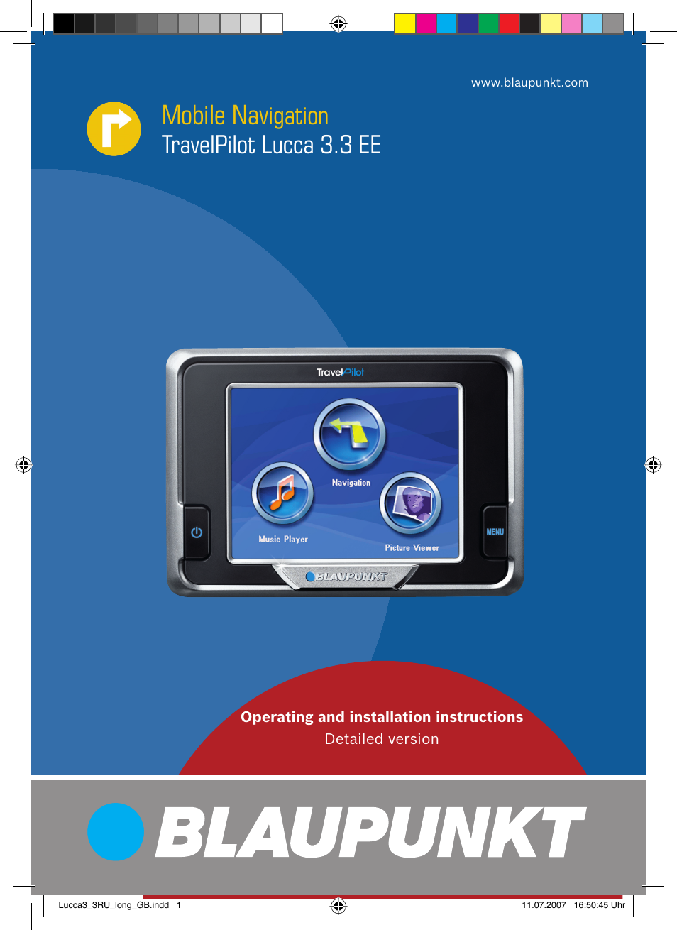 Blaupunkt TRAVELPILOT LUCCA 3.3 EE User Manual | 46 pages