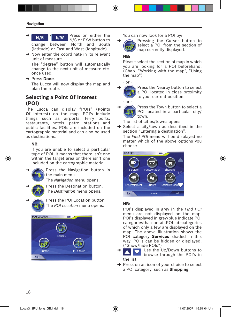Selecting a point of interest (poi) | Blaupunkt TRAVELPILOT LUCCA 3.3 EE User Manual | Page 16 / 46