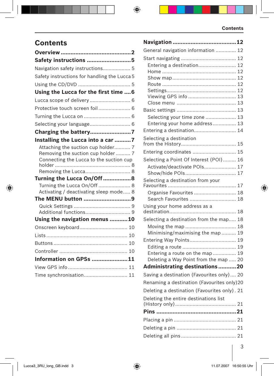 Blaupunkt TRAVELPILOT LUCCA 3.3 EE User Manual | Page 3 / 46