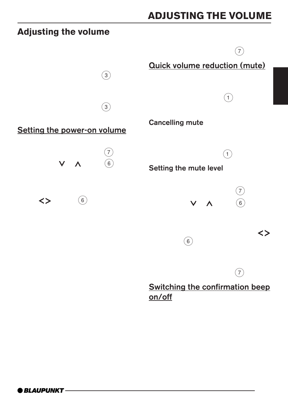 Adjusting the volume | Blaupunkt BARCELONA MP35 User Manual | Page 10 / 41