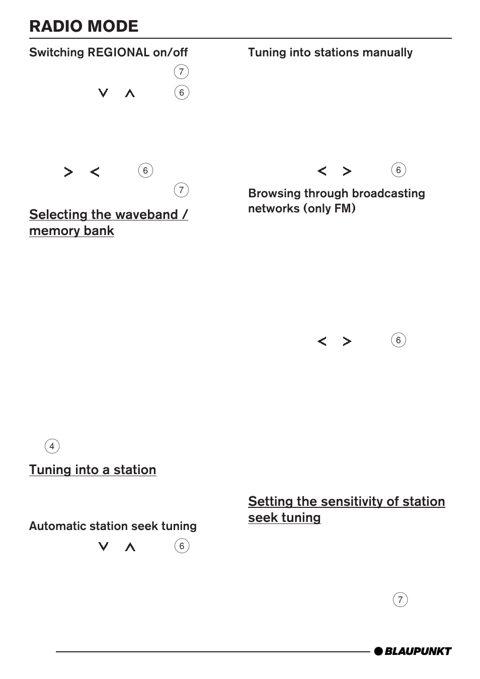 Radio mode | Blaupunkt BARCELONA MP35 User Manual | Page 13 / 41