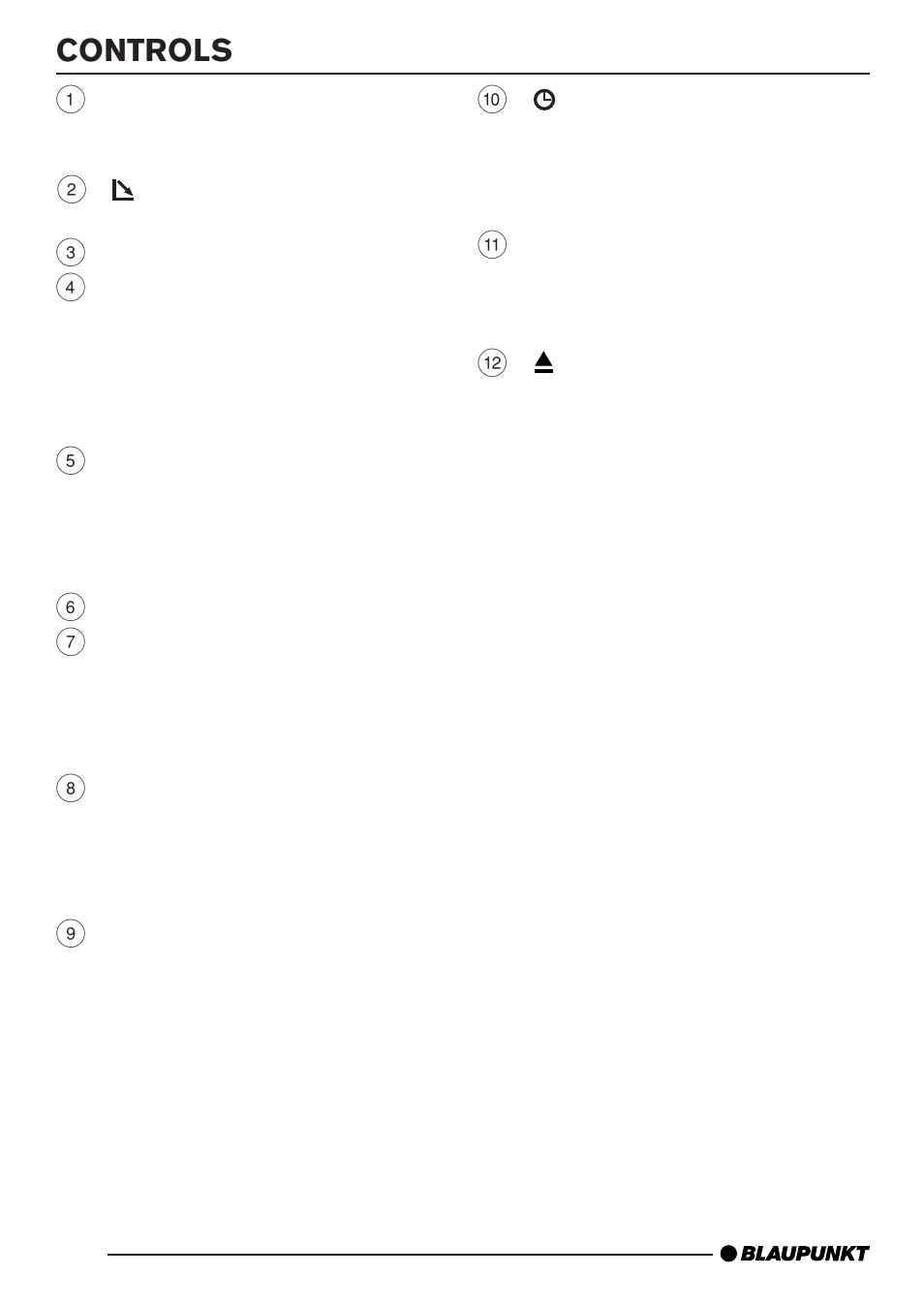 Controls | Blaupunkt BARCELONA MP35 User Manual | Page 3 / 41