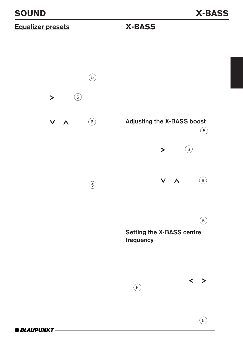 Sound x-bass, X-bass | Blaupunkt BARCELONA MP35 User Manual | Page 30 / 41