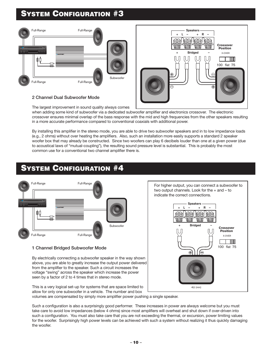 Ystem, Onfiguration | Blaupunkt MPA160us User Manual | Page 10 / 13