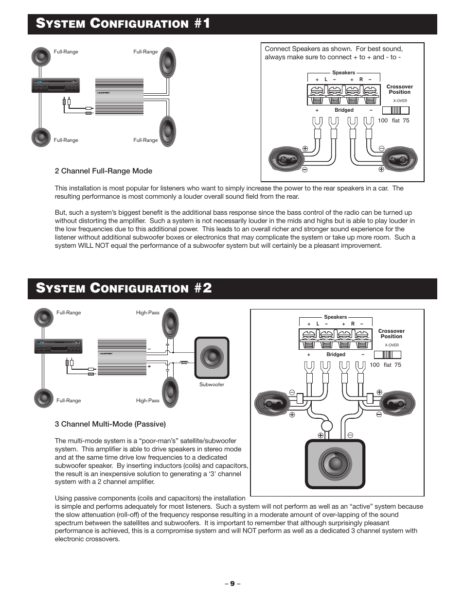 Ystem, Onfiguration | Blaupunkt MPA160us User Manual | Page 9 / 13