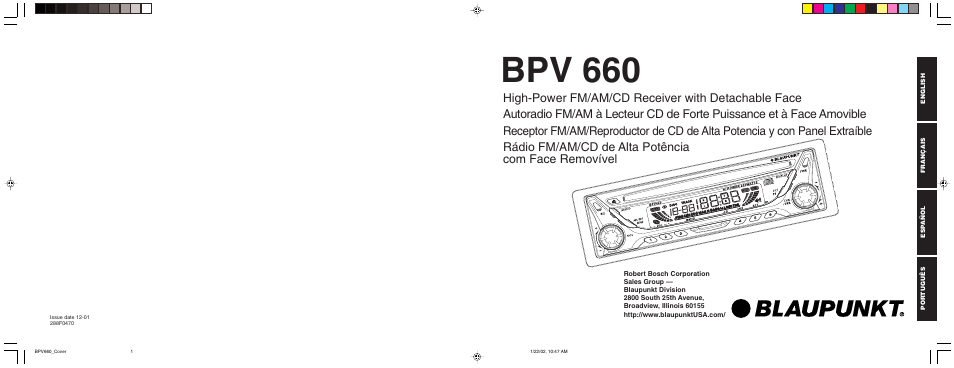 Blaupunkt BPV 660 User Manual | 45 pages