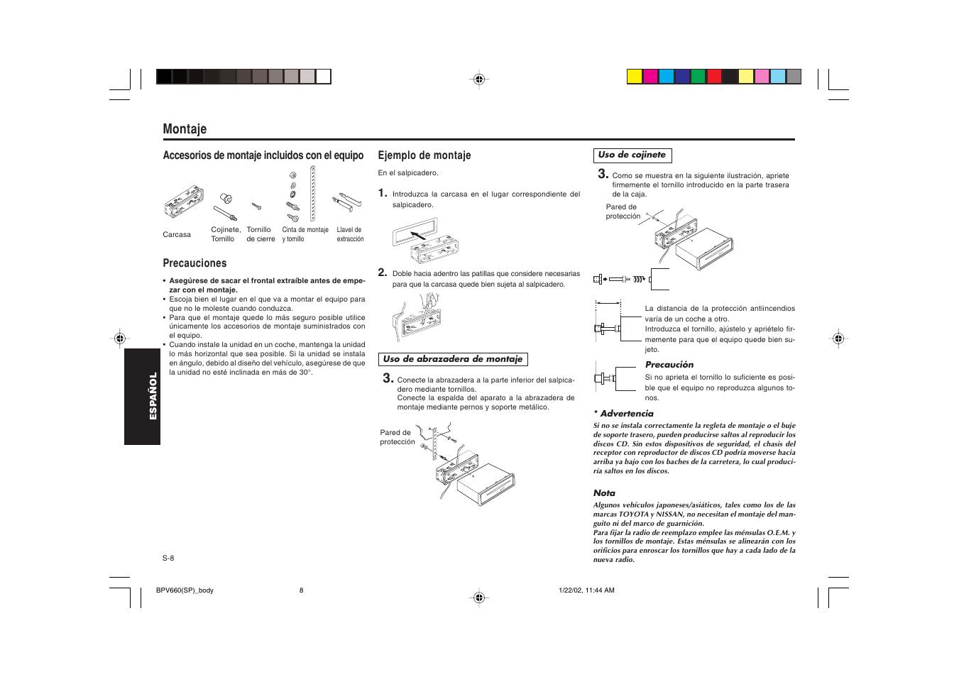 Montaje | Blaupunkt BPV 660 User Manual | Page 31 / 45