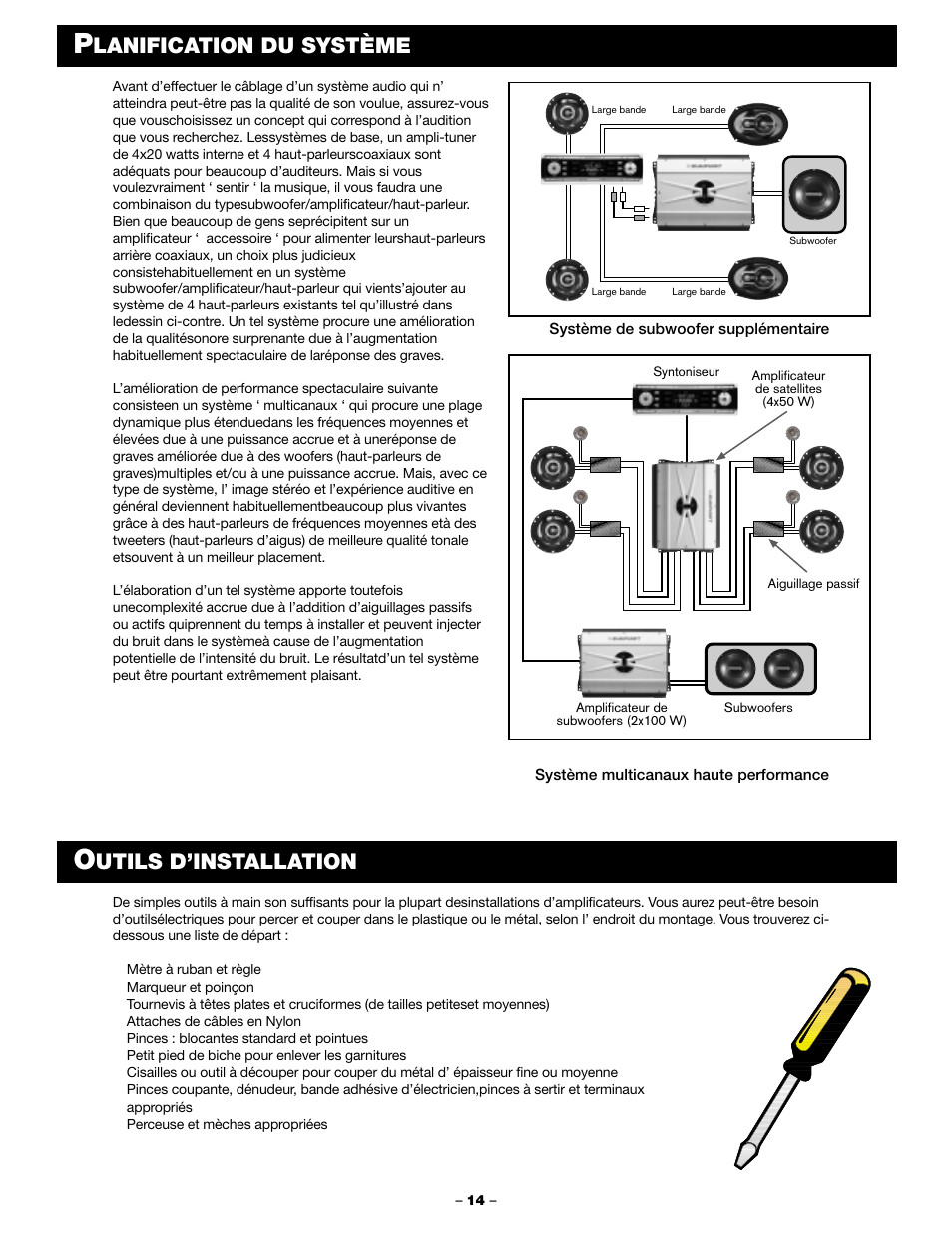 Lanification du système, Utils d’installation | Blaupunkt PCA 450 User Manual | Page 16 / 44