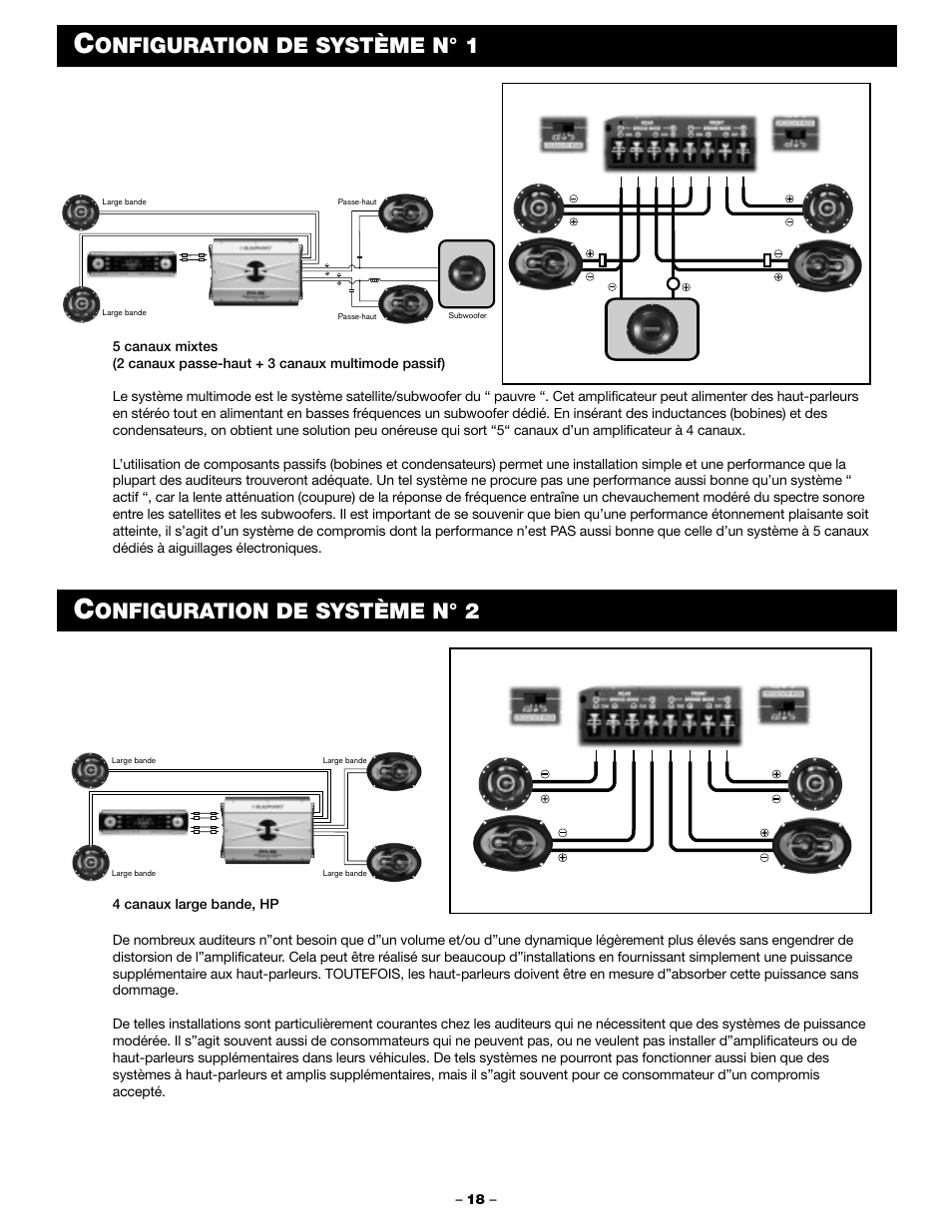 Onfiguration de système n° 1, Onfiguration de système n° 2 | Blaupunkt PCA 450 User Manual | Page 20 / 44