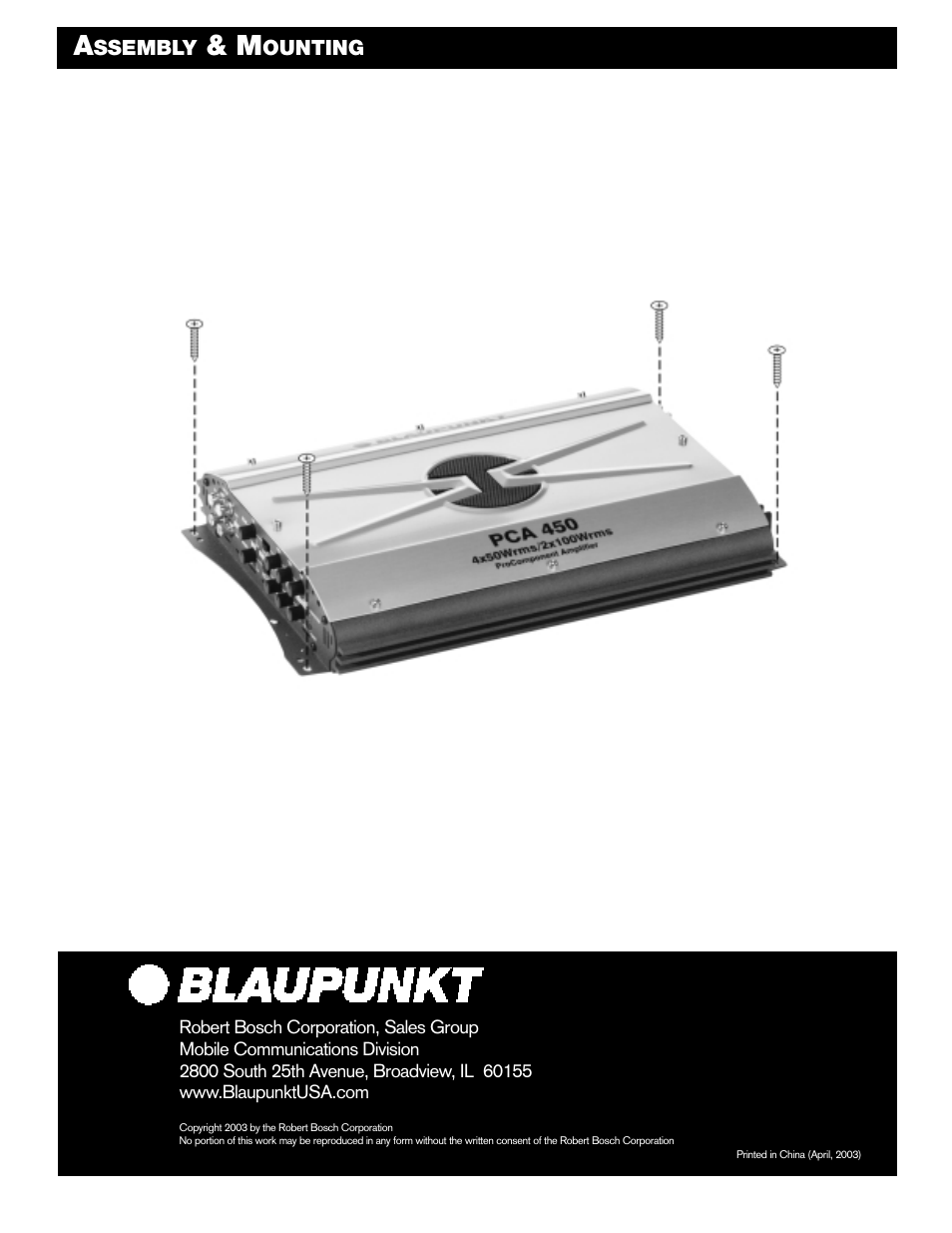 Blaupunkt PCA 450 User Manual | Page 44 / 44