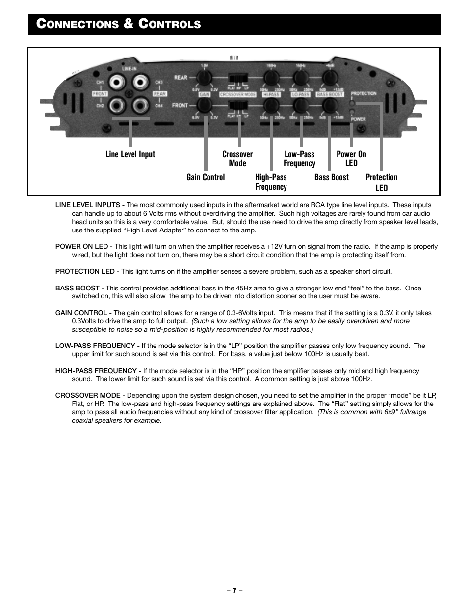 Onnections, Ontrols | Blaupunkt PCA 450 User Manual | Page 9 / 44