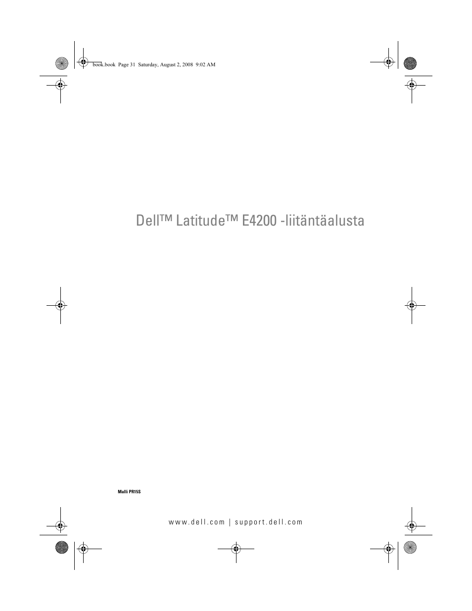 Dell™ latitude™ e4200 -liitäntäalusta | Dell Latitude E4200 (Late 2008) User Manual | Page 33 / 122