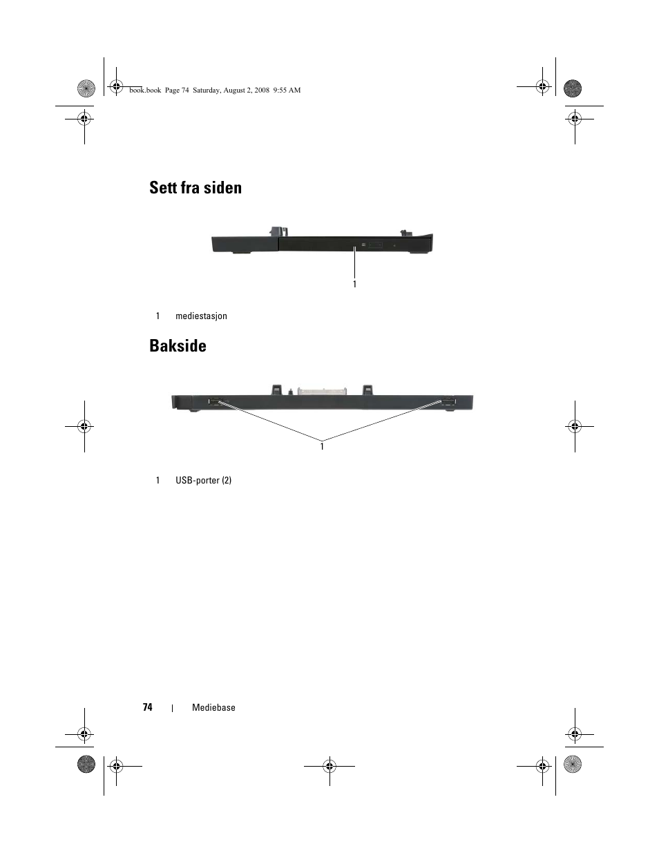 Sett fra siden, Bakside, Sett fra siden bakside | Dell Latitude E4200 (Late 2008) User Manual | Page 76 / 122