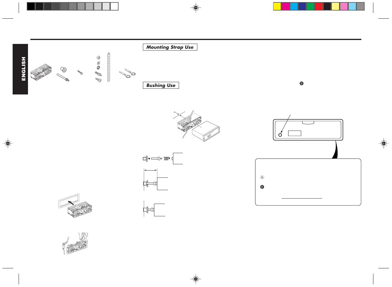 Installations, Supplied mounting hardware, Precautions | Mounting example | Blaupunkt DM2000 User Manual | Page 11 / 53