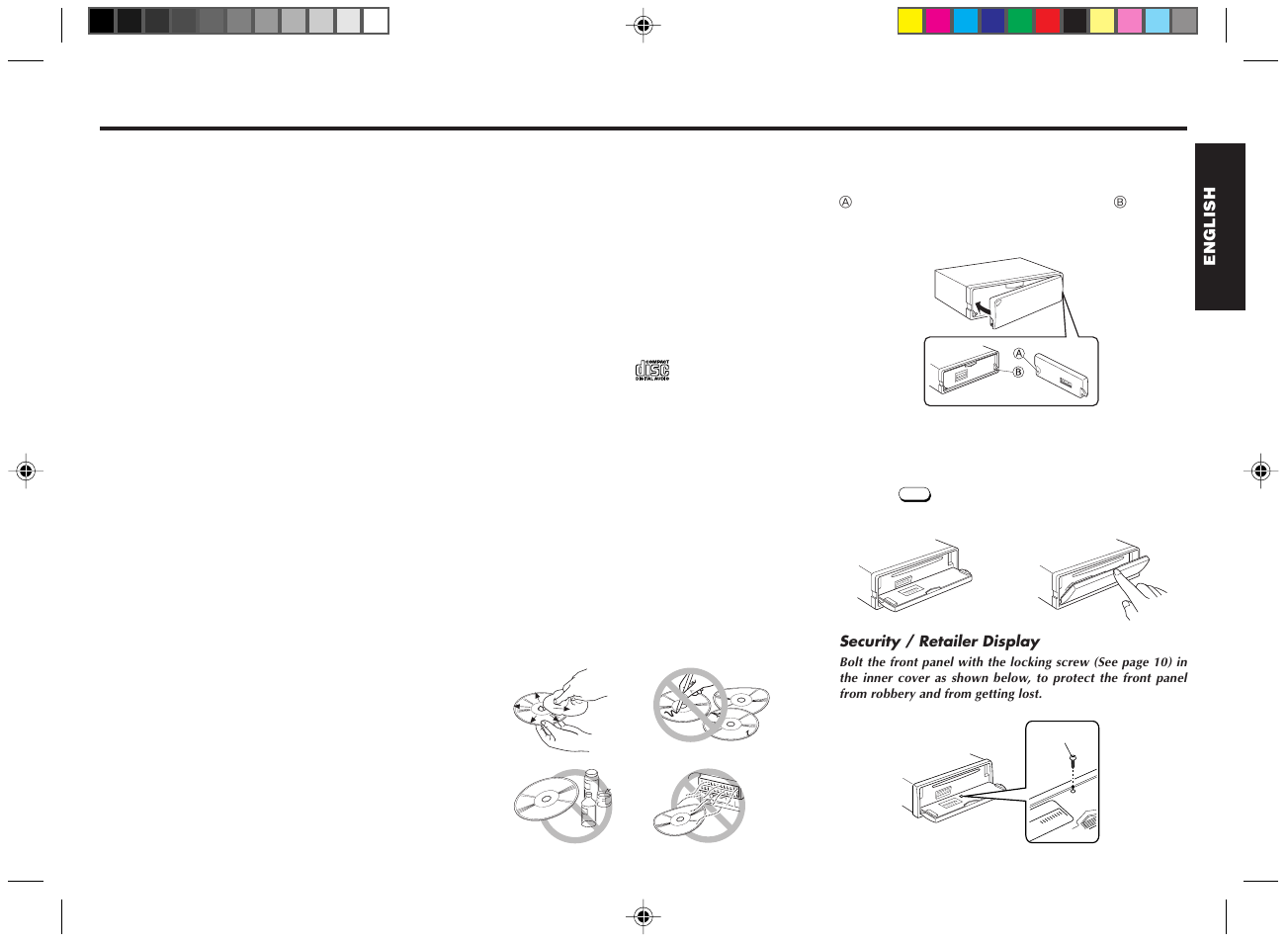 Fcc warning precautions handling the front panel, Features, Handling compact discs | Attaching the front panel, Front panel open / close | Blaupunkt DM2000 User Manual | Page 2 / 53