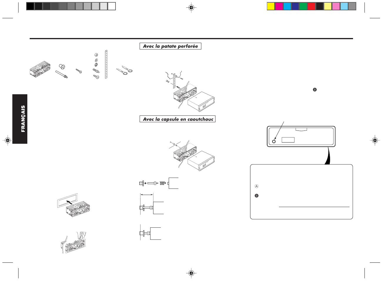 Installation, Matériel de montage fourni, Précautions | Exemple de montage | Blaupunkt DM2000 User Manual | Page 24 / 53