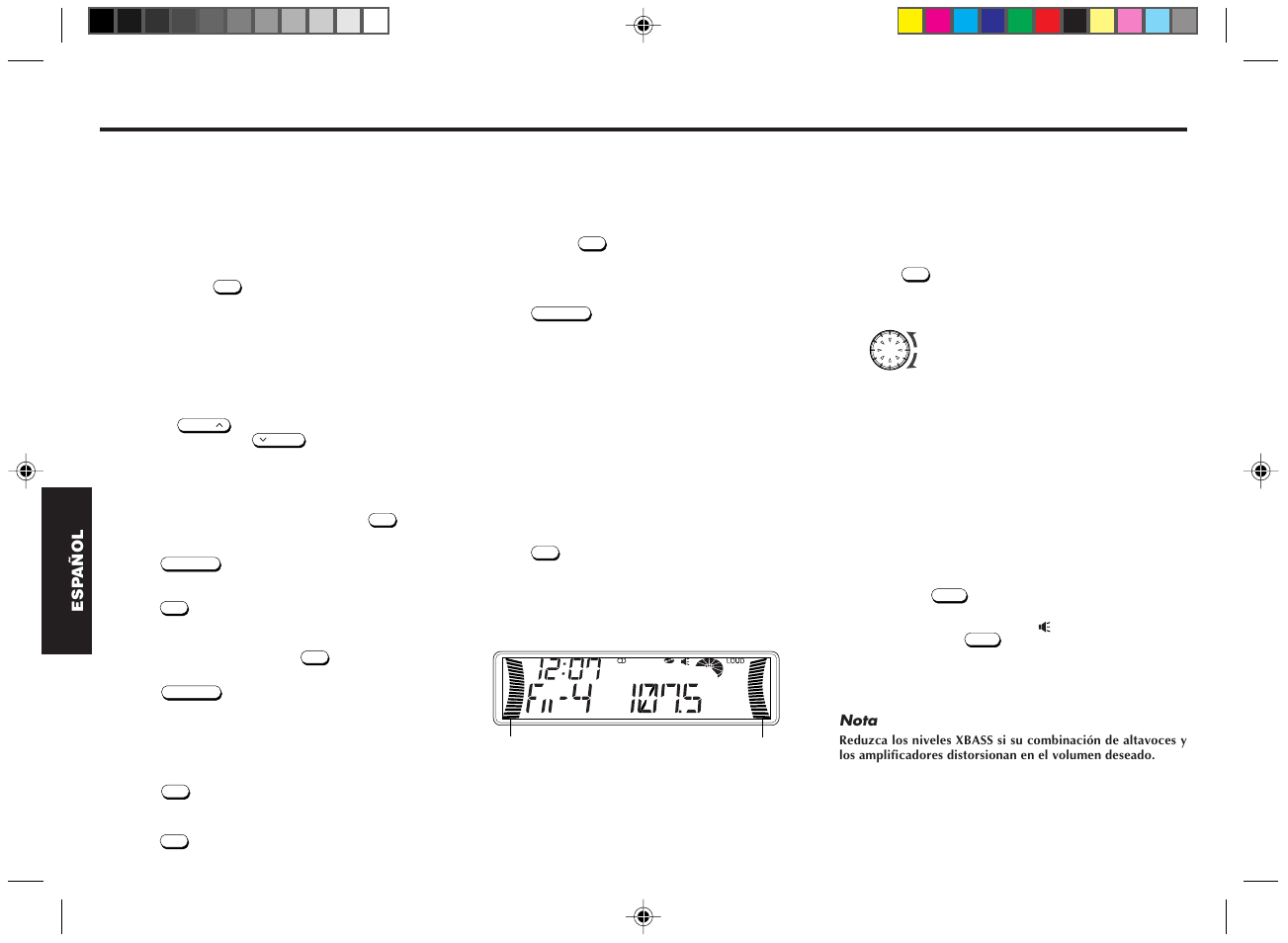 Selección de los indicadores de nivel, Potenciación de graves | Blaupunkt DM2000 User Manual | Page 33 / 53