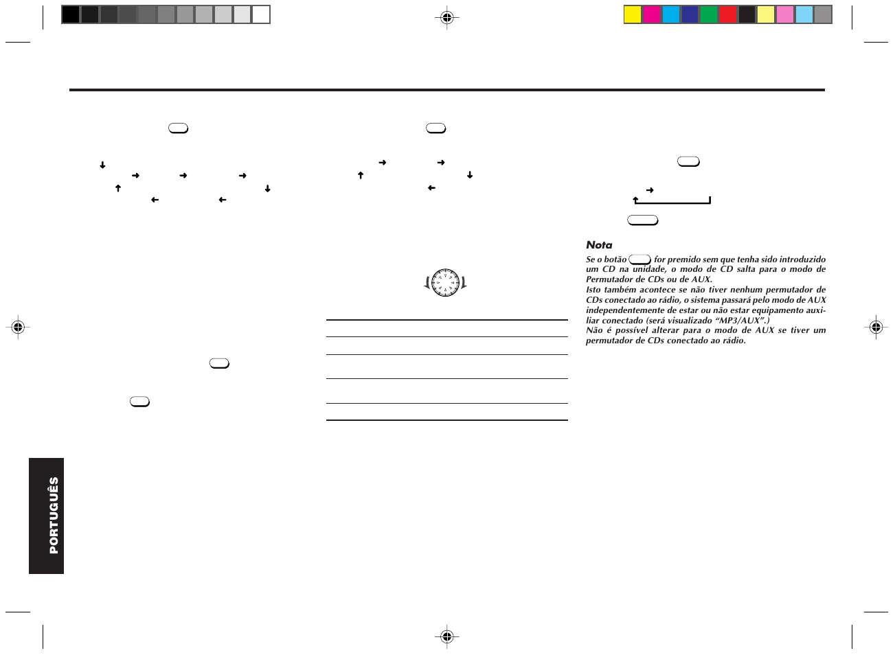 Selector de modo, Regulação das características do som 1, Mudar a fonte (seleccionar a entrada auxiliar) | Controlo remoto (opcional) | Blaupunkt DM2000 User Manual | Page 44 / 53