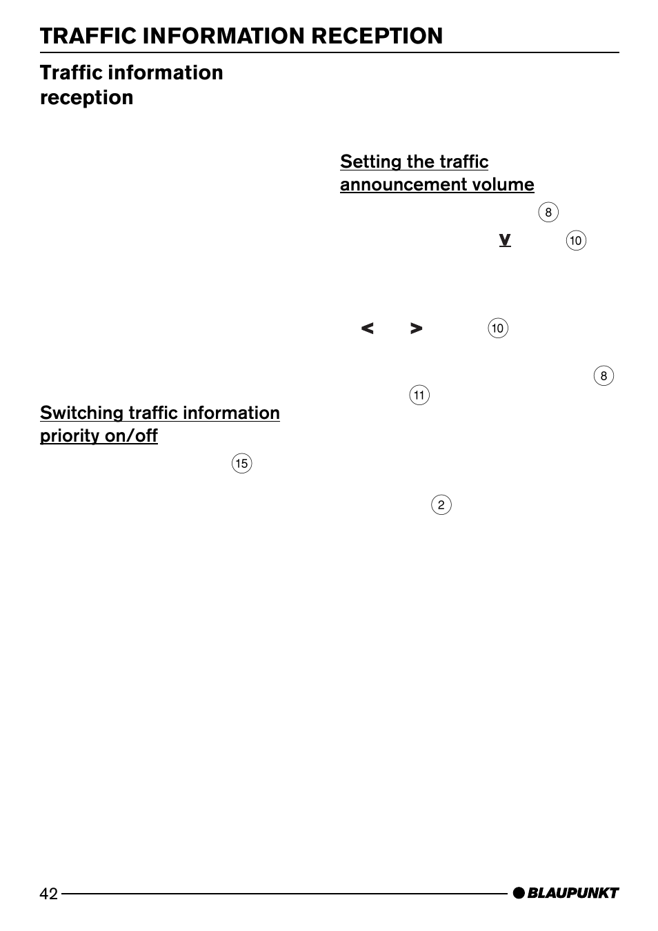 Traffic information reception | Blaupunkt Casablanca CD51 User Manual | Page 16 / 30