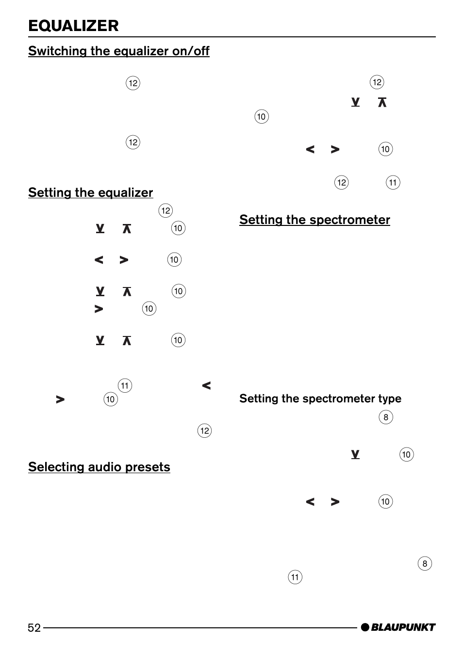 Equalizer | Blaupunkt Casablanca CD51 User Manual | Page 26 / 30