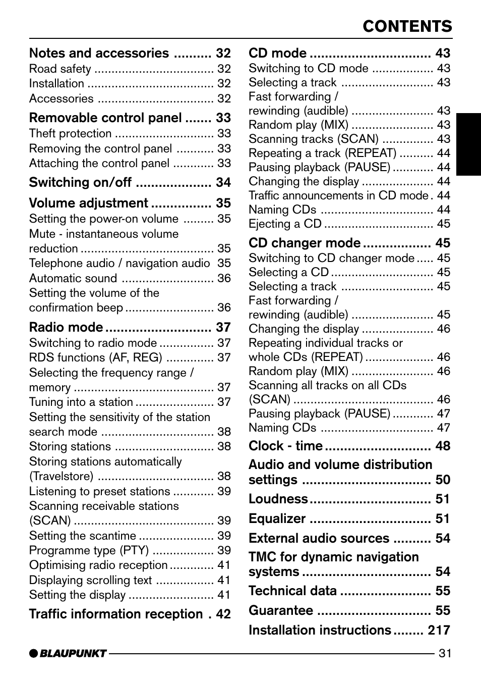 Blaupunkt Casablanca CD51 User Manual | Page 5 / 30