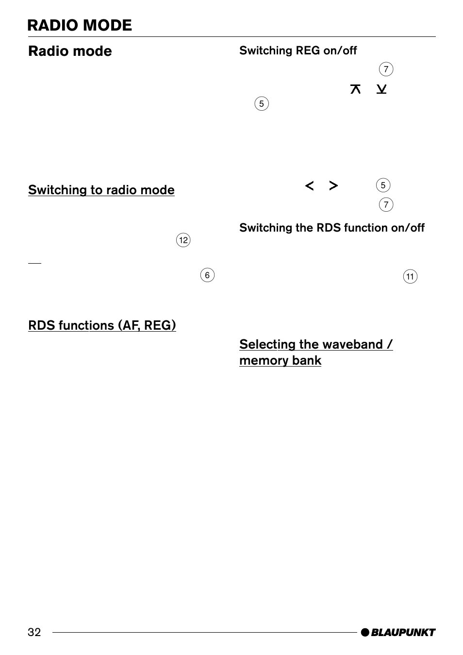 Radio mode | Blaupunkt CD33 User Manual | Page 11 / 25