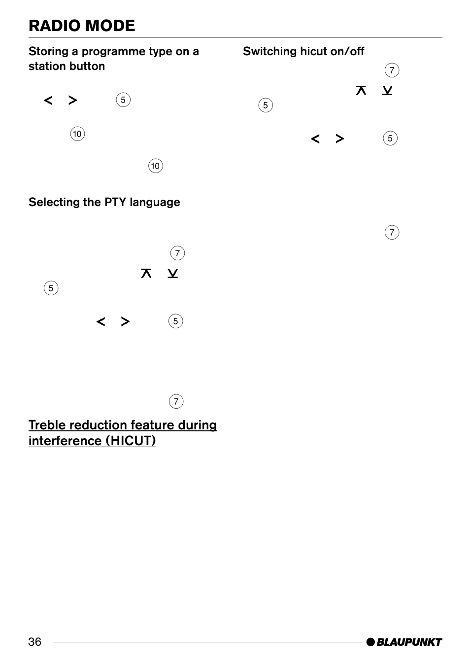 Radio mode | Blaupunkt CD33 User Manual | Page 15 / 25