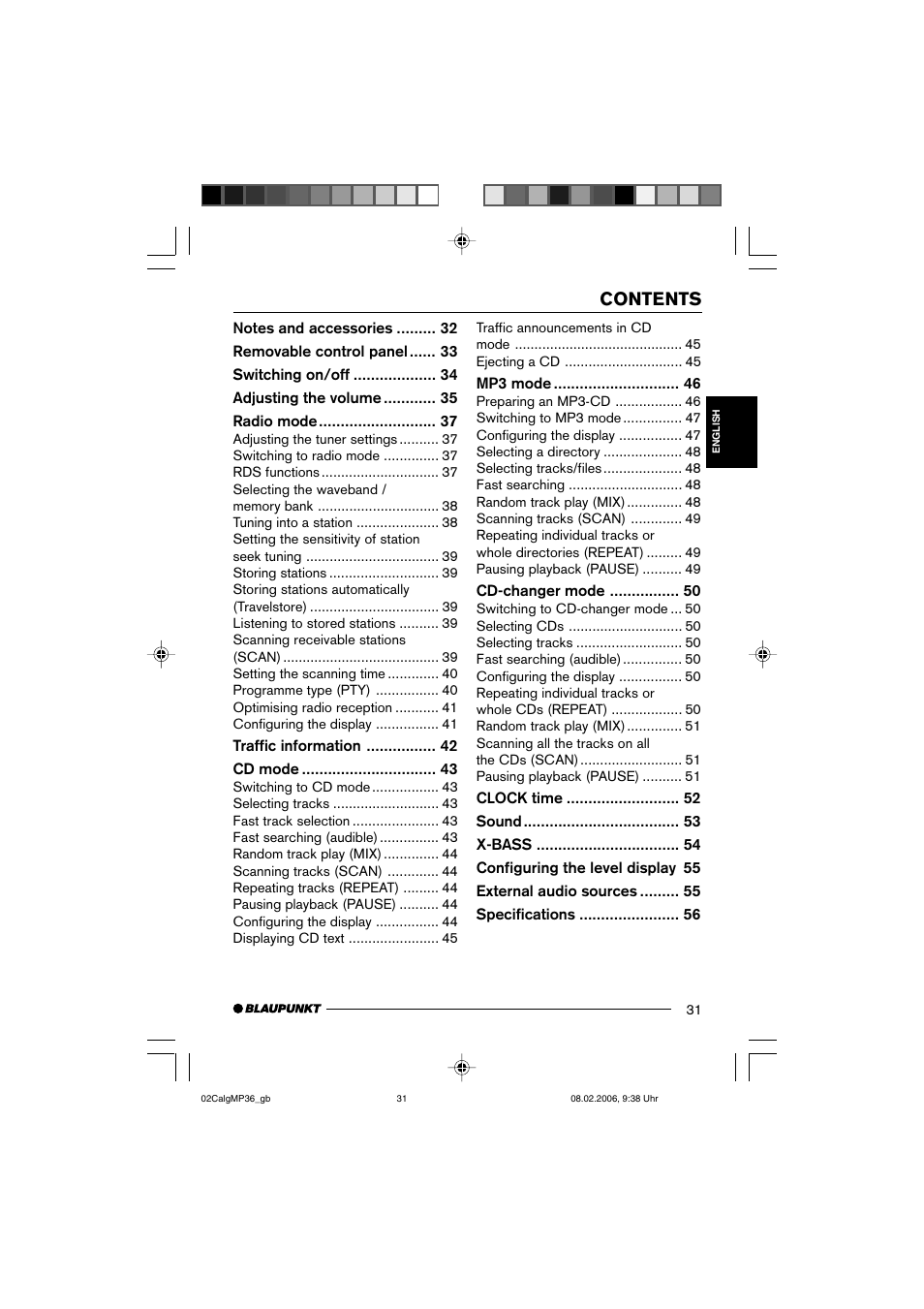 Blaupunkt CALGARY MP36 User Manual | Page 4 / 31