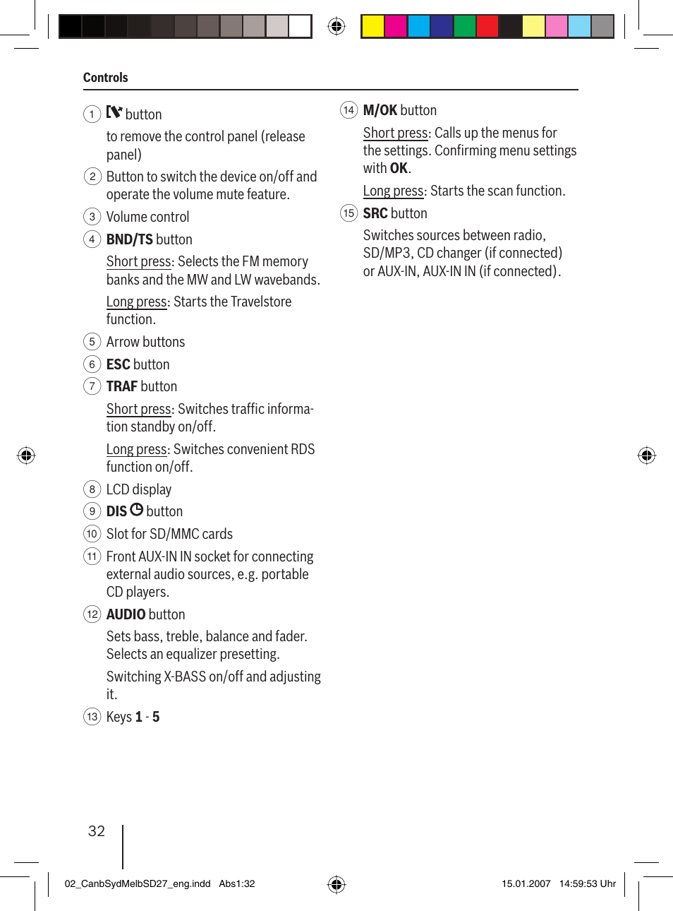 Blaupunkt CANBERRA 7 647 523 310 User Manual | Page 3 / 45