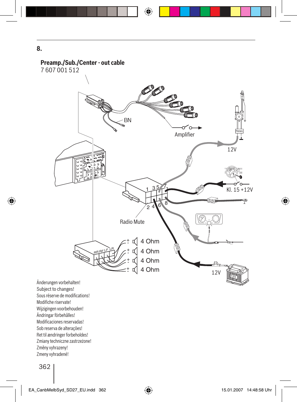 4 ohm | Blaupunkt CANBERRA 7 647 523 310 User Manual | Page 43 / 45